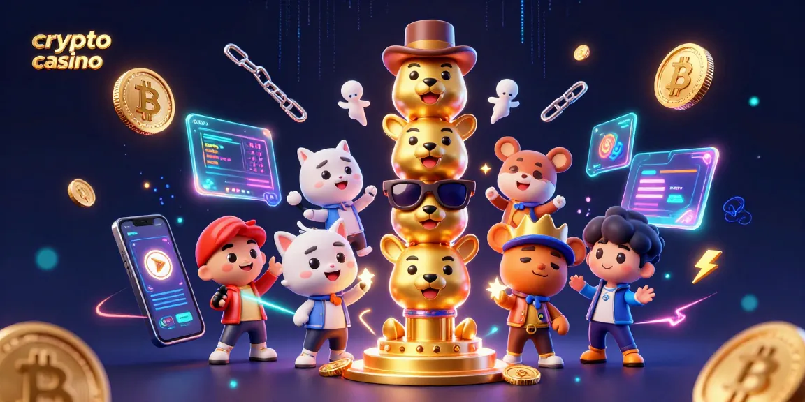Giocare al crypto casino con monete Bitcoin ed Ethereum in un ambiente colorato e vibrante.