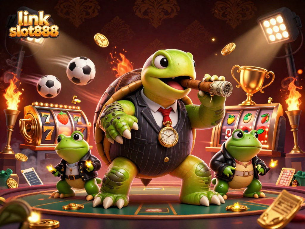 Experience the thrill of winning with link slot888 in a bustling casino scene.