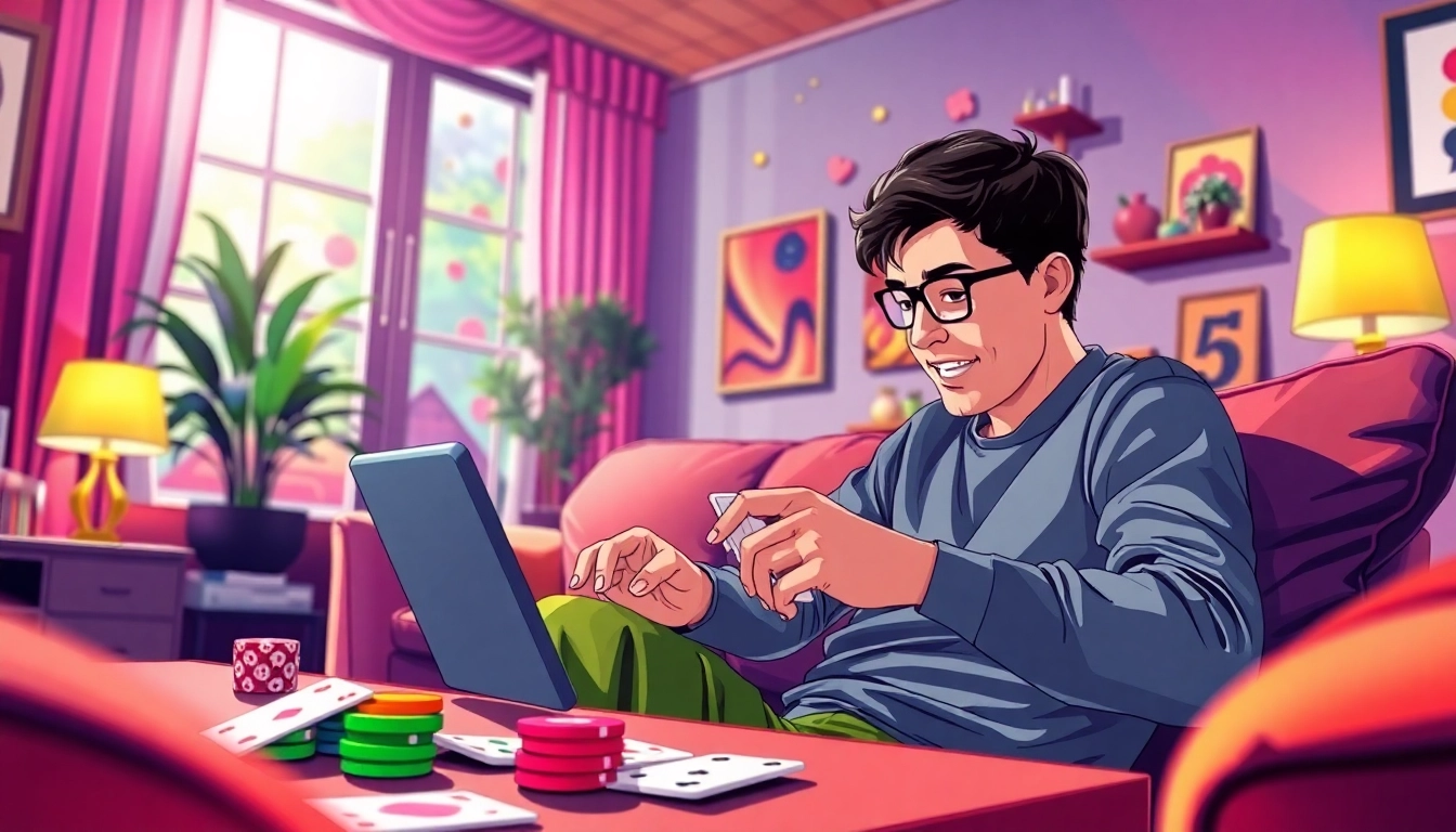 Engage in yono rummy at home with vibrant colors and a cozy atmosphere.