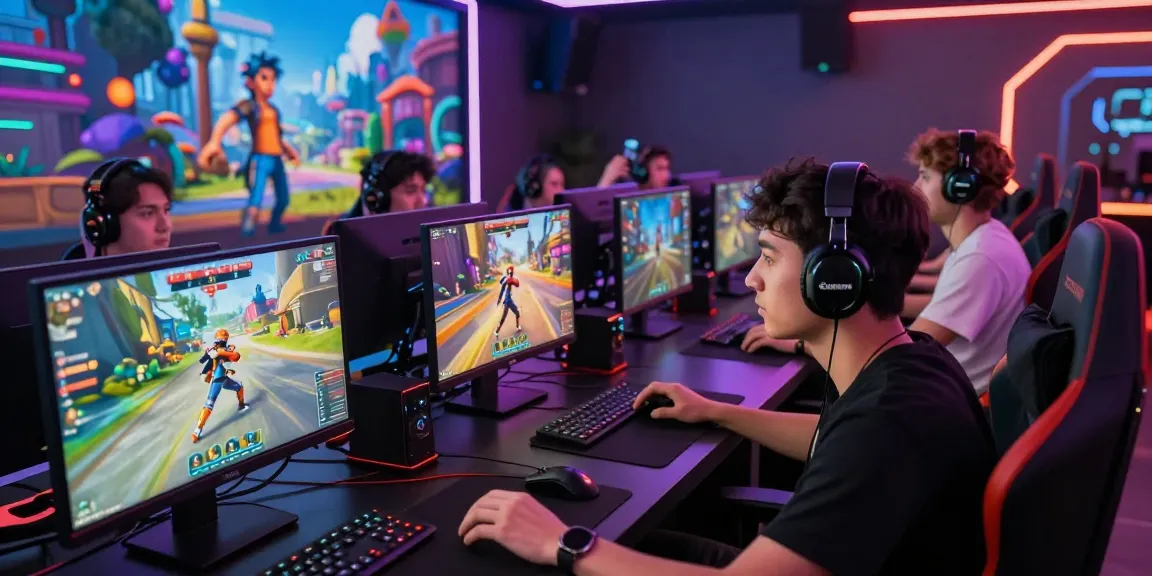 NAGA2000 players enjoying an immersive online gaming experience with vibrant digital landscapes and high-tech equipment.